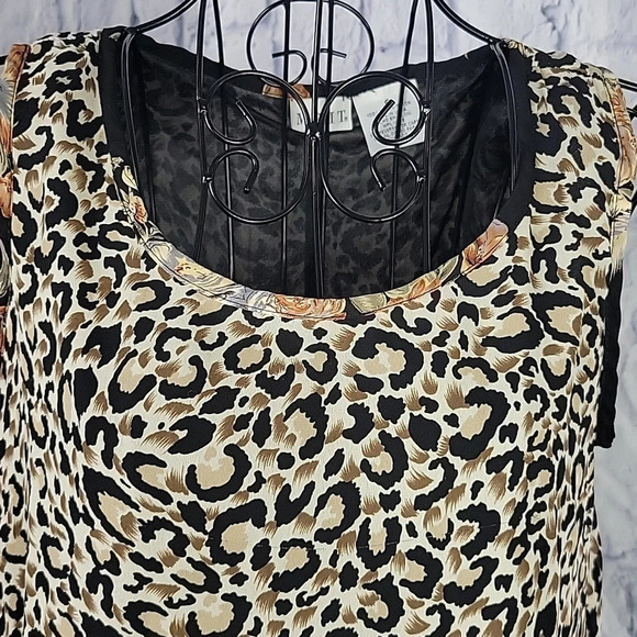 MIXIT Black and Brown Leopard Print Dress Size‎ 6 - Picture 2 of 6